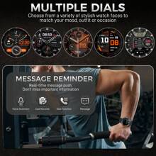 EIGIIS Reloj inteligente para hombres con batería grande de 800mAh, linterna LED potente, resistente al agua 3ATM, construcción duradera, pantalla HD de 1.8", seguimiento de actividad física, monitoreo del sueño, función de llamada, compatible con iOS y Android - Multicolor - Ver 10