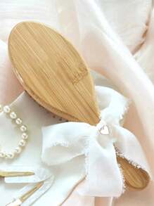 1pc Personalized Bamboo Hair Comb With Name Engraved, Anti-Static Hair Brush, Portable Hair Accessories, Wedding Anniversary Birthday Gift, Bridesmaids Gift, Customized Name Hair Brush For Mom Wife Sister Best Friend, Thoughtful Gift - Yellow - View 17