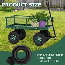 2PC Wheelbarrow Inner Tubes 4.10/3.50-4 Heavy Duty Replacement Tire Inner Tube - Black - View 4
