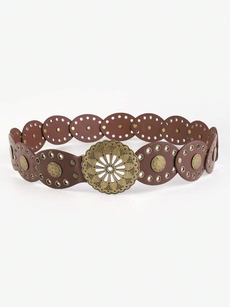 1pc Vintage PU Leather Waist Belt, Adjustable Strap Suitable For Jeans, Dresses, All Season Fall, Autumn, Halloween - Camel - View 12