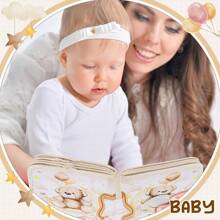 1pc New Teddy Bear Themed Baby Growth Photo Album Baby Shower Easter Gifts Things For Girls/Boys - Beige - View 5