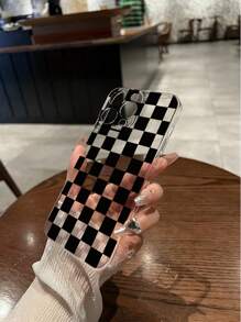 1pc High Permeability Black & White Plaid Painting Thick Shockproof Protective Phone Case Compatible With Iphone 16/16 Pro/16 Plus/16 Pro Max, IPhone 15 Pro Max, Apple P13, P14, P11, P12, XS, XR, 7/8 P, 7/8 GES2, Galaxy S25, S25 PLUS, S25, S25 Ultra, A50, A12, A32, A52, A72, A51, A21S, A13, A14, S22 Ultra, S23, A33, A53, S20 FE, Redmi 11 Youth, 12 Pro, 12/12X, Note 11, 9A, 9C, Poco X3 NFC, Redmi 10, Redmi 9, Note 9, 12C, Note 11 Pro, Redmi 10C, Note 8 Pro - Multicolor - View 9