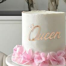 1pc/3pcs/5pcs Gold Acrylic Queen Happy Birthday Cake Topper For Queen Party Cake Side Decoration - Multicolor - View 4