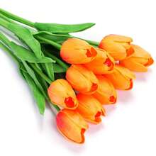 10 件迷你 PU 逼真郁金香人造花 - 非常适合婚礼、家居装饰、摄影道具 - 彩色 - 查看 16
