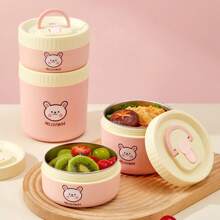 Portable 304 Stainless Steel Thermal Lunch Box With Cutlery&Lunch Bag, Cute Capybara Pattern Leak Proof Bento Box, Microwave Safe&Hot Water Heating, Insulated Anti Scalding Lunch Container, Reusable Fruit Salad Food Storage Container, Suitable For Student And Adult Use In School, Office, Outdoor Camping, Picnic, Travel