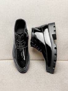 2025 Spring New Chelsea Boots Ankle Boots British Pointed Toe High-Top Leather Shoes For Men, Hairstylist - Black - View 8