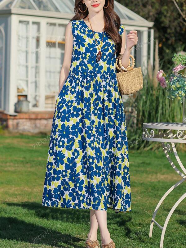 Summer New Arrival Casual Printed Elegant Mid-Length Dress For Women