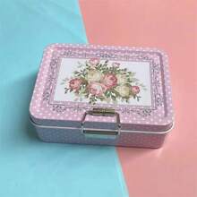 Recipiente de almacenamiento de metal vintage con tapa – Caja duradera para galletas y dulces, organizador estético, regalo ideal para todas las ocasiones - Morado - Ver 9