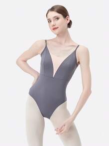 DonsGirl Bộ đồ múa ba lê hở lưng chữ V sâu thanh lịch gợi cảm dành cho nữ - Lý tưởng cho trang phục biểu diễn, tập luyện hàng ngày, luyện tập ba lê và tập thể dục thể thao - Xám - Xem 6