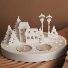 1 件装 DIY 手工路灯烛台模具，轻松脱模空心树屋路灯轮廓石膏树脂铸造模具，适用于节日家居装饰 - 白色 - 查看 2