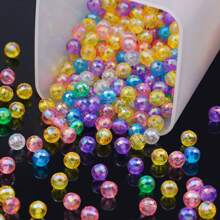 100pcs 8mm Mixed Color AB Faceted Round Acrylic Beads, For Jewelry Making DIY Bracelets Necklaces Phone Charms Crafts