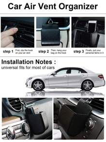 1 件装汽车通风皮革整洁储物挂袋保护套，用于存放钥匙、硬币、手机和眼镜。带挂钩的通用车用桶。让您的汽车保持干净整洁