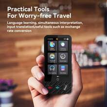 1 pieza Traductor portátil en línea de 142 idiomas, Traducción de voz/foto/grabación bidireccional en tiempo real con IA, 19 idiomas de traducción sin conexión, recargable por USB, compatible con WiFi y conexión inalámbrica, esencial para viajes, negocios y aprendizaje