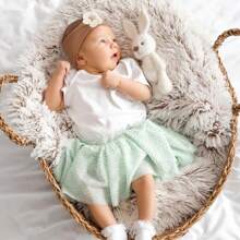 5 种颜色婴儿花朵头带，柔软女婴头带尼龙头带，适合女婴婴儿洗澡，适合新生儿婴幼儿的花朵发饰 - 彩色 - 查看 3