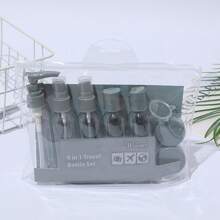 9 Piece Travel Bottle Kit Personal Hygiene Cosmetic - 灰色 - 查看 1