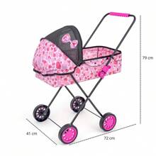 Carrinho de Boneca Infantil Reborn Menina Sag Toys Vaneza Luxo 79cm - Rosa chiclete - Visão 3