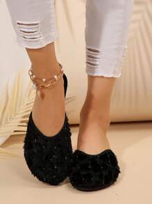 2025 New Retro Chinese Style Elegant Lady Casual Slippers, Summer Fashion - Black - View 5
