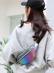 1pc Fashion Colorful Women Waist Bag, High-Quality Material, Adjustable Strap, Casual Daily Bag Suitable For Young Women - Travel, Shopping, School, Date, Gift, Outdoor, Travel - Multicolor - View 2