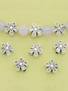 100 件/30 件合金双面花形隔珠，花卉图案，空心珠，适用于珠宝制作，DIY 串珠手链、项链、脚链、吊坠、手工配饰 - 彩色 - 查看 3