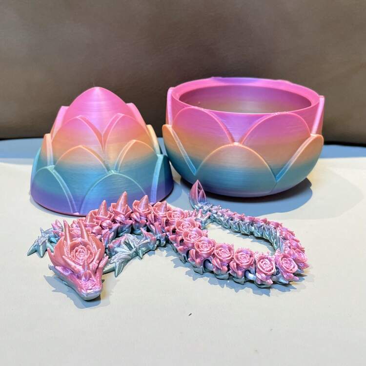 1 pieza Dragón rosa móvil de múltiples articulaciones impreso en 3D (color aleatorio), regalo romántico del Día de San Valentín, figura decorativa de juguete - Multicolor - Añade 1