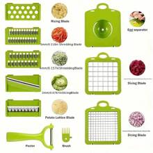 Vegetable Chopper And Spiralizer - Food Chopper With Container, Fruit Slicer, Kitchen Gadgets & Accessories, Home Essentials (16 In 1, White)