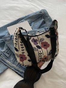 Retro Bohemian Crossbody Bag, Floral Retro Pattern Shoulder Bag, Vintage Hobo Bag, Women Handbag & Wallet Set