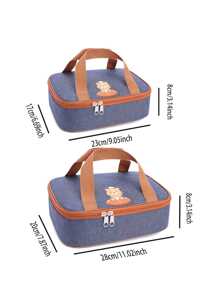 Cartoon Handy Portable Cooler Bag, Thickened Aluminum Foil Student Lunch Box Bag, Camping Meal Box - Multicolor - View 3