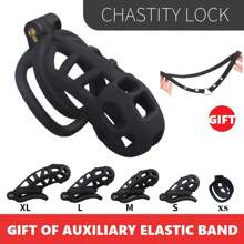"Gift!" One Elastic Auxiliary Strap For More Comfortable Wearing. Chastity Men's Lock Chaste Vessel Black Light Pvc Penile Ring Snap Ring Multi Size Cage SM Sex Toys BDSM Pink Valentine's Day Bdsm Restraints Chastity Cage Bdsm Bondage Sex Tools