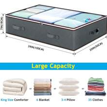 90 升可折叠床下储物箱 - 多功能壁橱收纳箱，用于收纳毯子、棉被、毛衣和枕头，床下储物