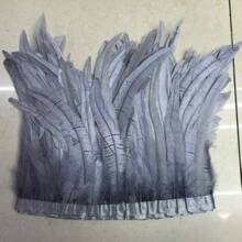 2M 25-30厘米天然公鸡尾羽饰边圣诞缝纫服装羽毛头饰狂欢节白色羽毛丝带工艺品装饰 - 彩色 - 查看 1