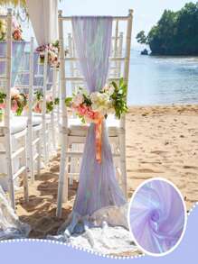 1 件 7 色欧根纱面料,适用于婚纱时尚 DIY、节日装饰背景 - 彩色 - 查看 7