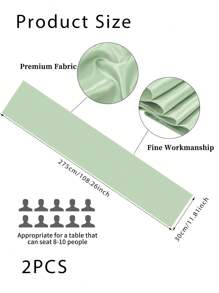 Set de 2 piezas/10 piezas Manteles de tela satinada multicolor de 30*275cm de largo, telas de alta calidad y suavidad sedosa para bodas, fiestas de cumpleaños, banquetes, graduaciones, decoración de eventos de compromiso, también se puede usar como faja para sillas o accesorio