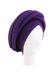 1pc African Style Handmade Flower Headdress, Luxurious Women Headscarf, Elegant For Important Occasions - Multicolor - View 16