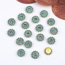 14MM Sunflower Hand Sewn Rhinestone 50Pcs/Pack Shiny Handmade Glass Sewing Crystal Sewing On Decorative Beads Flat Back Gold Base With Holes Gem DIY Accessories Needle And Thread Materials Sew On Stones Strass Beads Used For Decorating Clothes, Dress, Bags, Shoes, Brooches , Earrings, Handicrafts - Red - View 17
