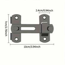 1 件不锈钢谷仓门锁 - 180° 翻转滑动闩锁，适用于车库、浴室、户外 - 免电池配件，浴室隐私锁 | 现代锁具设计 | 安全门闩，内门闩 - 黑色 - 查看 5