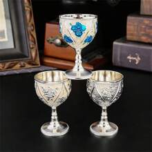 1pc Rose Design Stemware Glass, Suitable For Wine, Juice, Beverage, Water, High-End Restaurant And Home Use, Multi-Color Options, Decorative Tabletop Craft