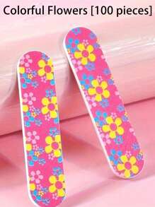 50pcs Dual-Sided Durable Portable Mini Nail Files, Suitable For Natural And Artificial Nails, Compact Colorful Design For Manicure & Pedicure