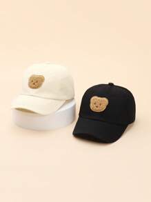 1 pieza Gorra de béisbol infantil con diseño de oso de dibujos animados, sombrero para protección solar para niño/niña de 3 a 6 años para exteriores