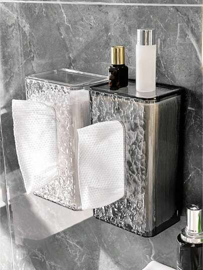 1ชิ้น กล่องใส่กระดาษทิชชูติดผนัง, กล่องเก็บกระดาษบนโต๊ะ, ตัวจ่ายกระดาษทิชชูแบบโปร่งใส, กันฝุ่น, ชั้นวางทำจากวัสดุ PET, อุปกรณ์เสริมห้องน้ำ, กล่องกระดาษตกแต่งห้องนั่งเล่น, ตกแต่งห้อง, ตกแต่งบ้าน, เหมาะสำหรับการจัดเก็บกระดาษทิชชูหลากหลายวัตถุประสงค์ในห้อง, ห้องครัว, สำนักงาน และหอพักนักเรียน ตกแต่งห้องน้ำ ตู้เก็บของในห้องน้ำ ตกแต่งฤดูใบไม้ร่วง กลับสู่โรงเรียน