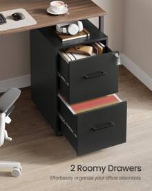 SONGMICS File Cabinet, Pre-Assembled Except Wheels And Handles, Office Filing Cabinet With Lock, For A4, Legal, Letter Sized Documents, 17.7 X 14.4 X 25.4 Inches