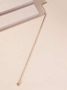 1pc Minimalist Chain Anklet, Fashionable For Summer - Yellow Gold - View 2