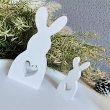 2 件复活节兔子硅胶模具适用于树脂、混凝土、蜡烛 DIY 工艺品 - 手工铸造工具 - 白色 - 查看 8