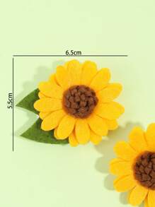 2pcs Sunflower Girls Hair Bows Daily Wear Sunflower Hair Accessories For Girls
