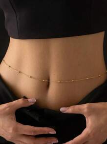 1 件简约串珠链腰链，女士度假、约会、礼物、日常佩戴配饰 - 款式1 - 查看 6