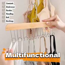 8 钩波浪设计多功能木质衣架，用于胸罩、内衣、服装存储和干燥，适合宿舍