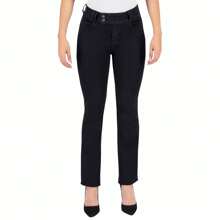 BRITOS JEANS Pantalón Recto Britos Jeans Mujer Negro Mezclilla 025376