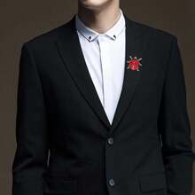 Retro Ladybug Brooch, Cute Cartoon Rhinestone Insect Lapel Pin, Suitable For Daily Wear, Fashionable Accessory For All Seasons - Gold - View 4