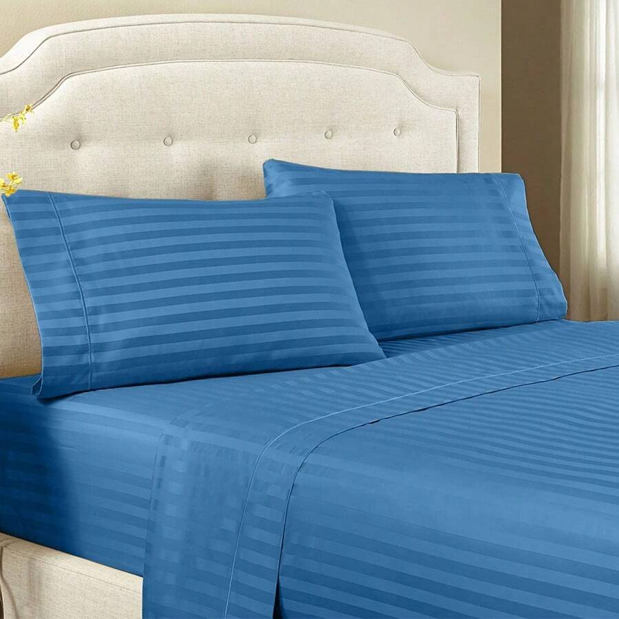Silk Touch Double Sheet Set - Royal Blue - View 1