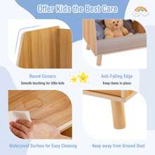 Lifezeal 5-Cube Kids Bookshelf And Toy Organizer Wooden Storage Bookcase With Wood Legs Natural/White/Beige - Natural - View 3