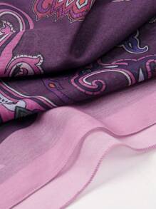1pc Women's 90*90cm Paisley Pattern Print Bandana, Outdoor Headband And Square Scarf Elegant Bandana,Hair Band,Head Band Ideal For Dressing Up Your Look Winter Fall - Purple - View 5